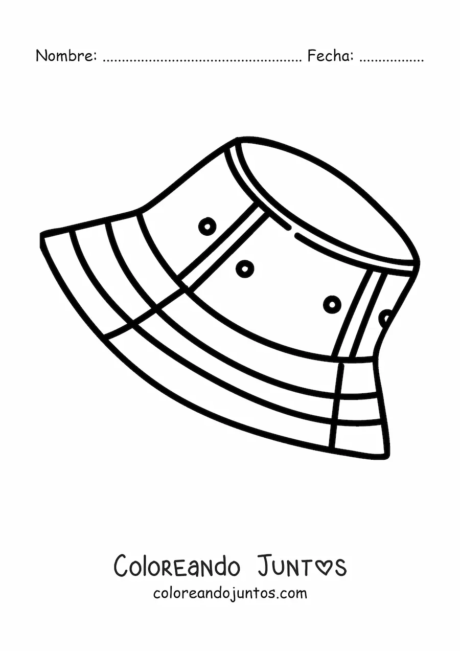 Imagen para colorear de un gorro de pescador