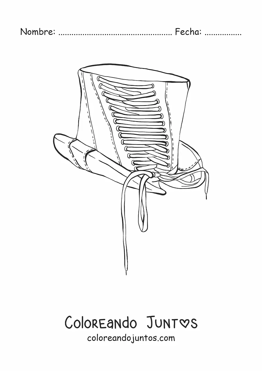 Imagen para colorear de un sombrero de copa antiguo