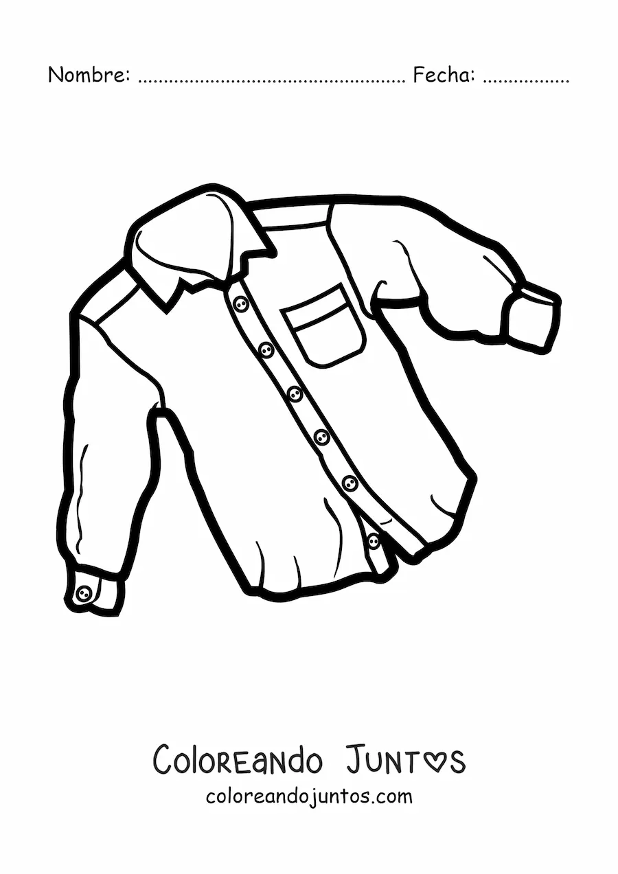 Imagen para colorear de una camisa arrugada