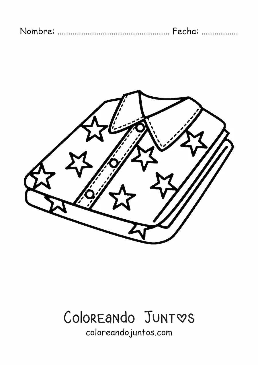 Imagen para colorear de dos camisas dobladas