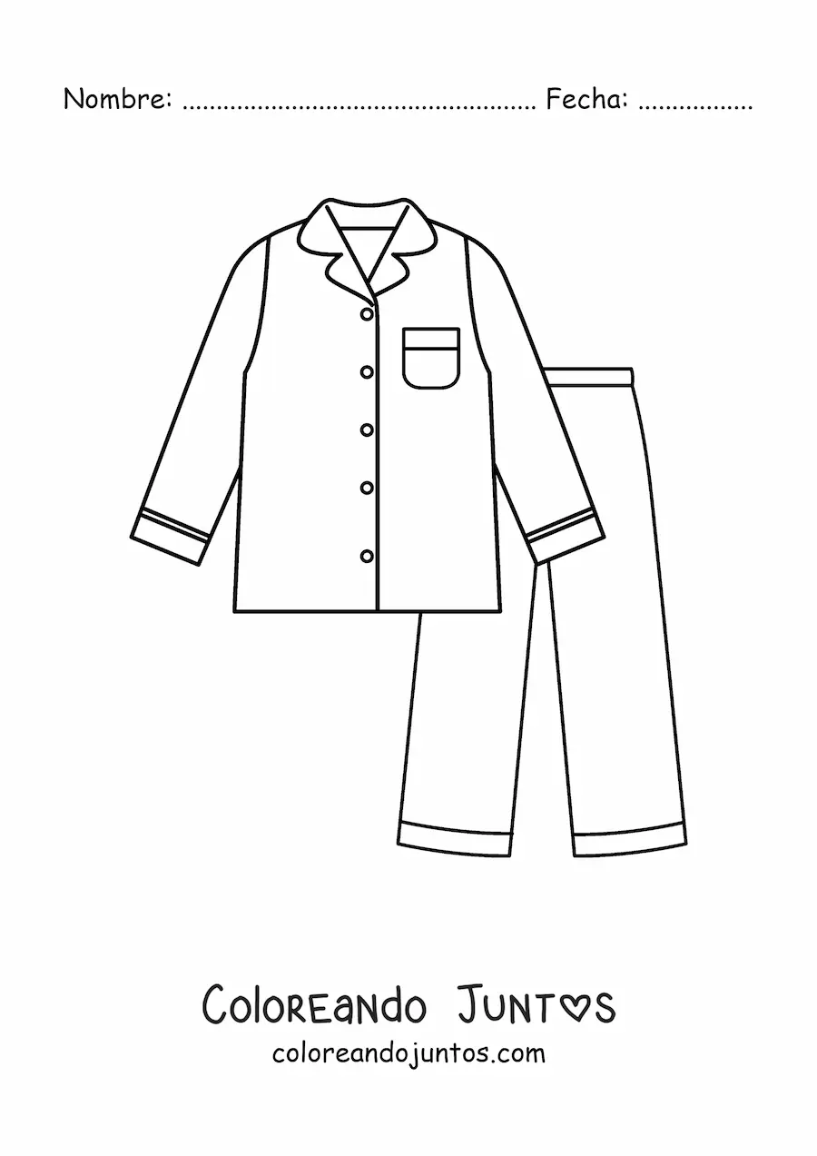 Imagen para colorear de una camisa y un pantalón
