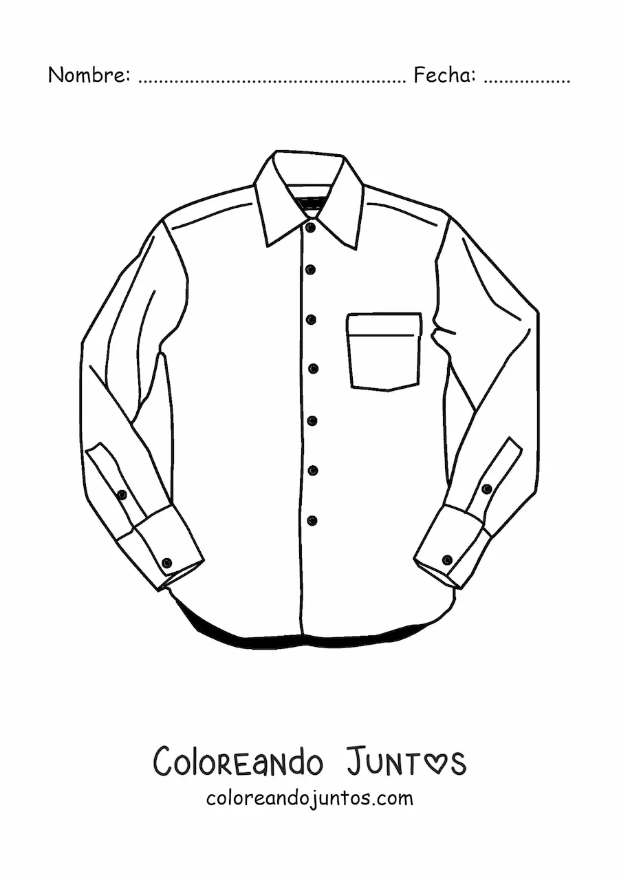 Imagen para colorear de una camisa abotonada