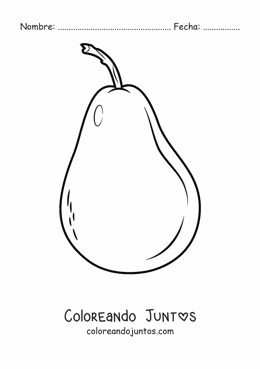 Imagen para colorear de una pera con tallo