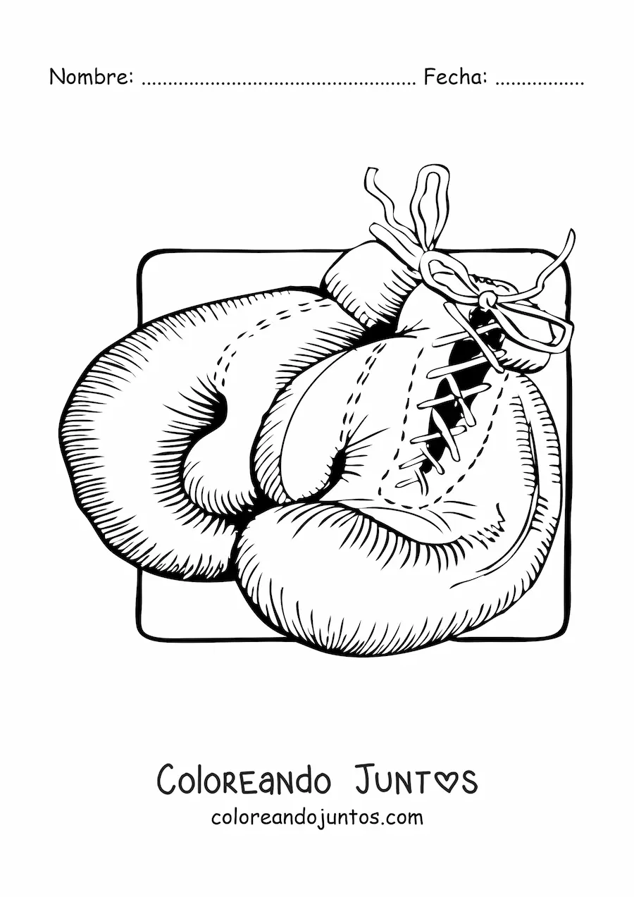 Imagen para colorear de un par de guantes de boxeo