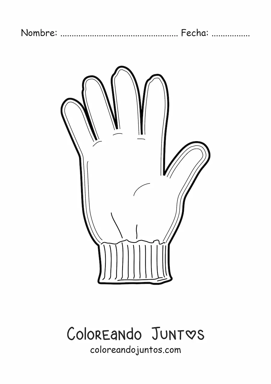 Imagen para colorear de un guante
