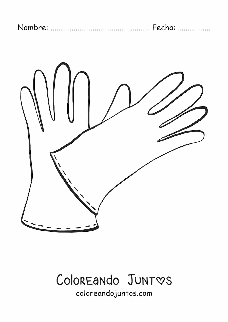 Imagen para colorear de un par de guantes sencillos