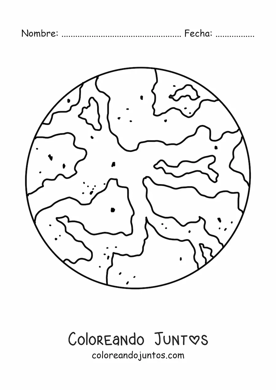 Imagen para colorear del planeta Marte