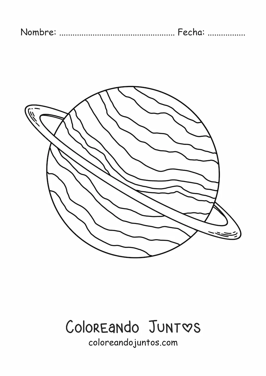Imagen para colorear del planeta Urano