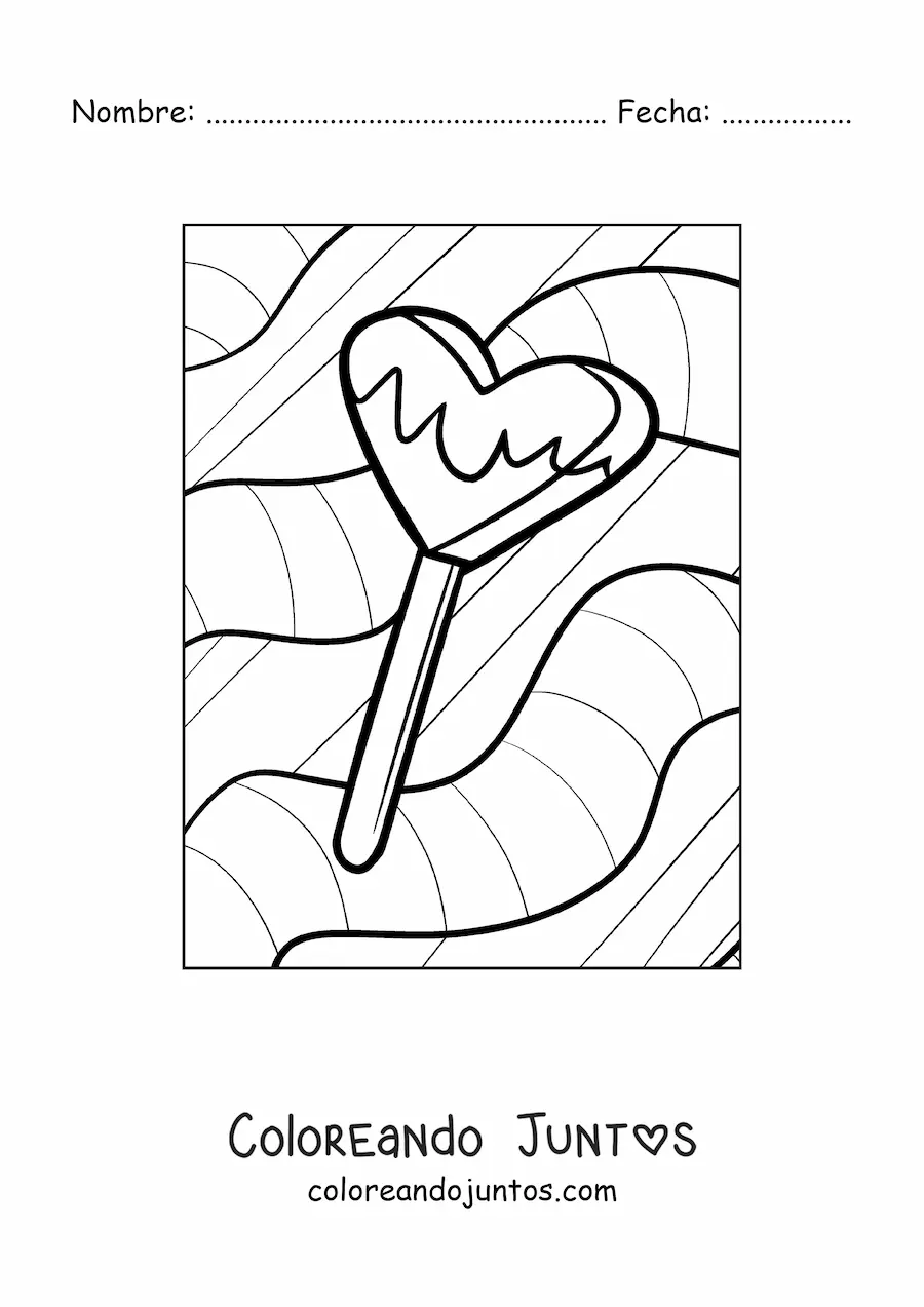 Imagen para colorear de una paleta de verano