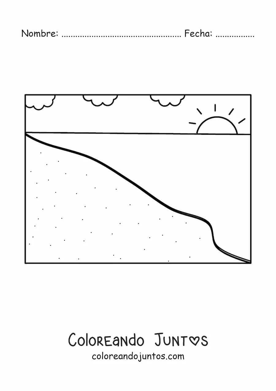 Imagen para colorear de la orilla de la playa