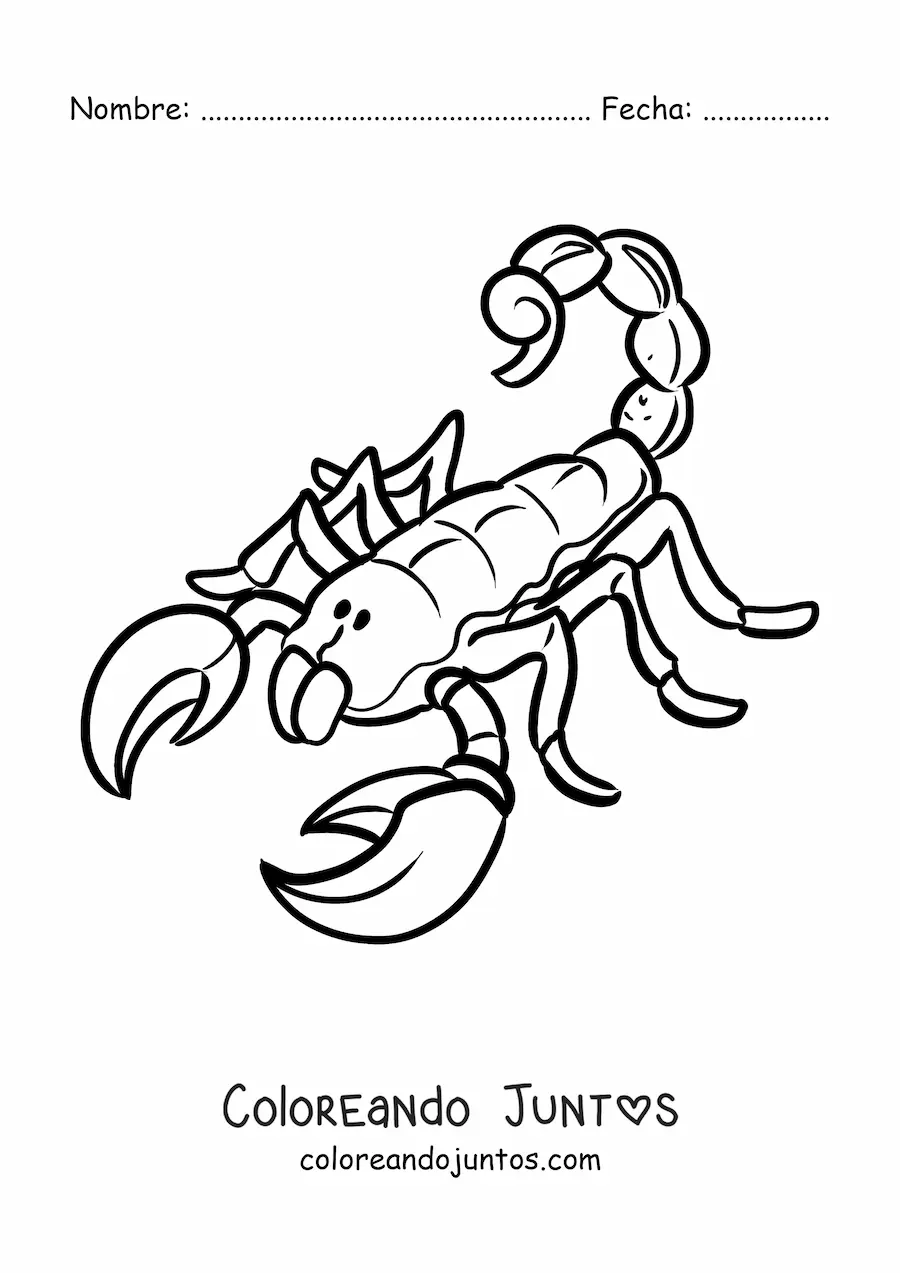 Imagen para colorear de un escorpión del desierto