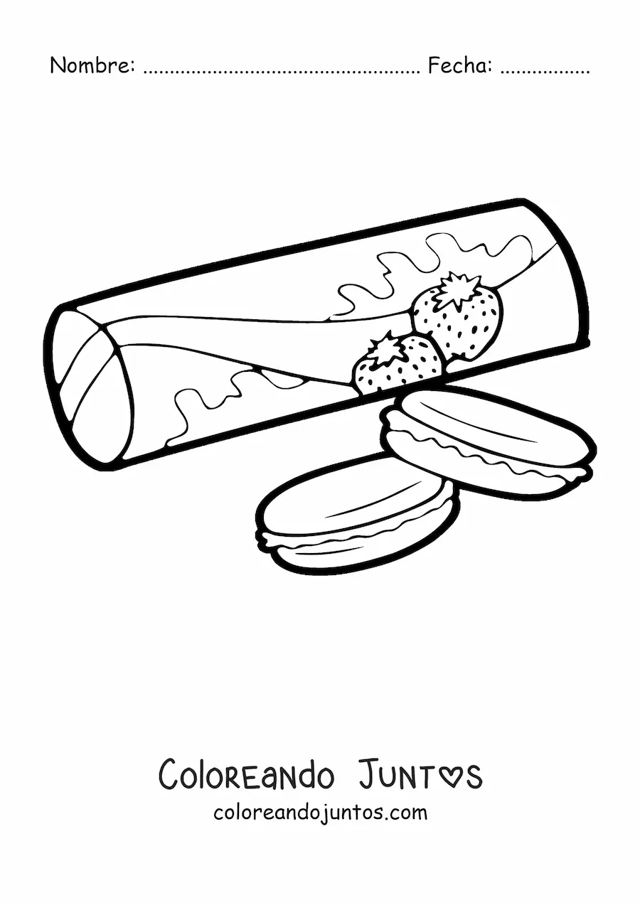 Imagen para colorear de un paquete de galletas de fresa