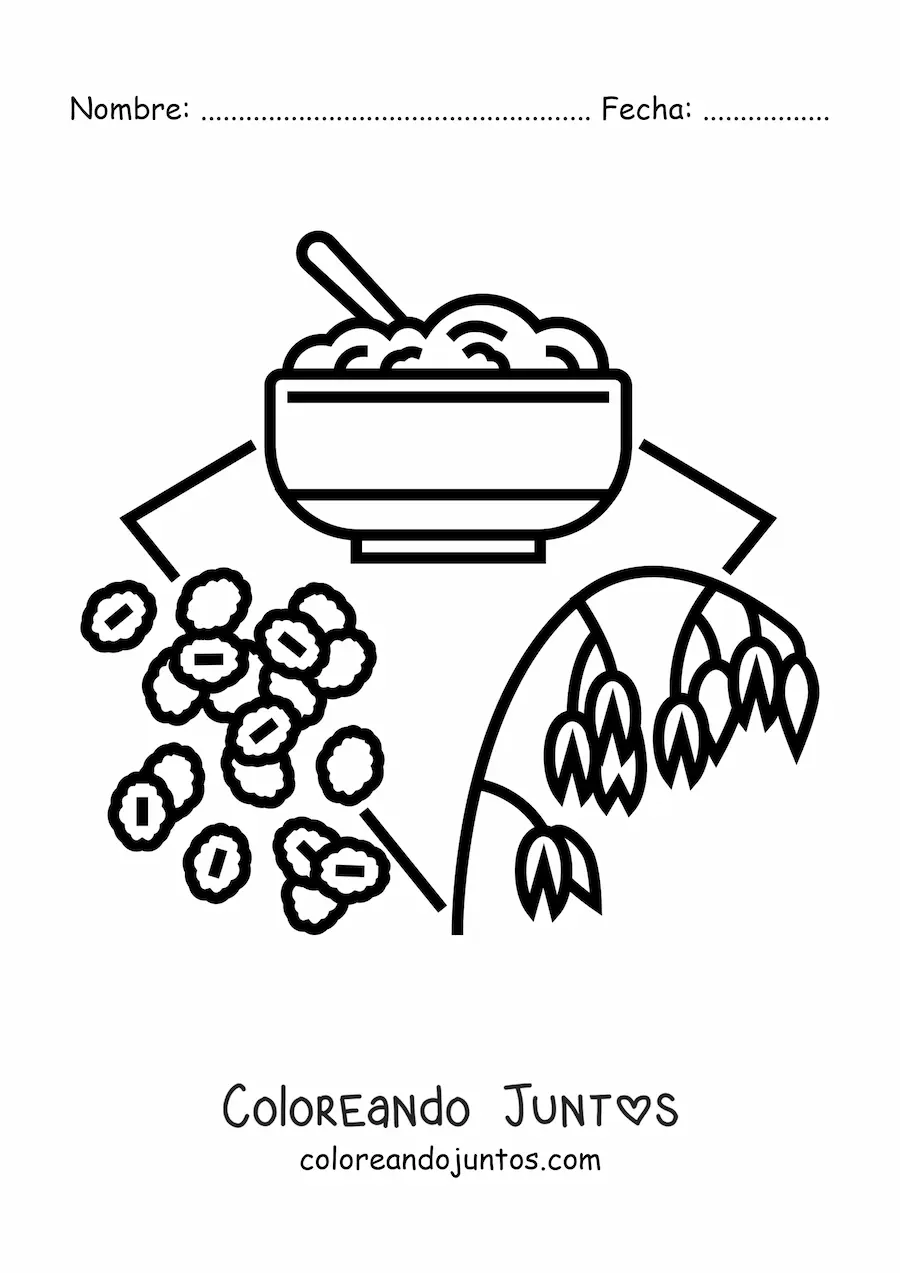 Imagen para colorear de varios tipos de cereales