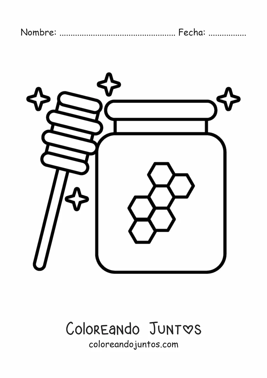 Imagen para colorear de un frasco de miel