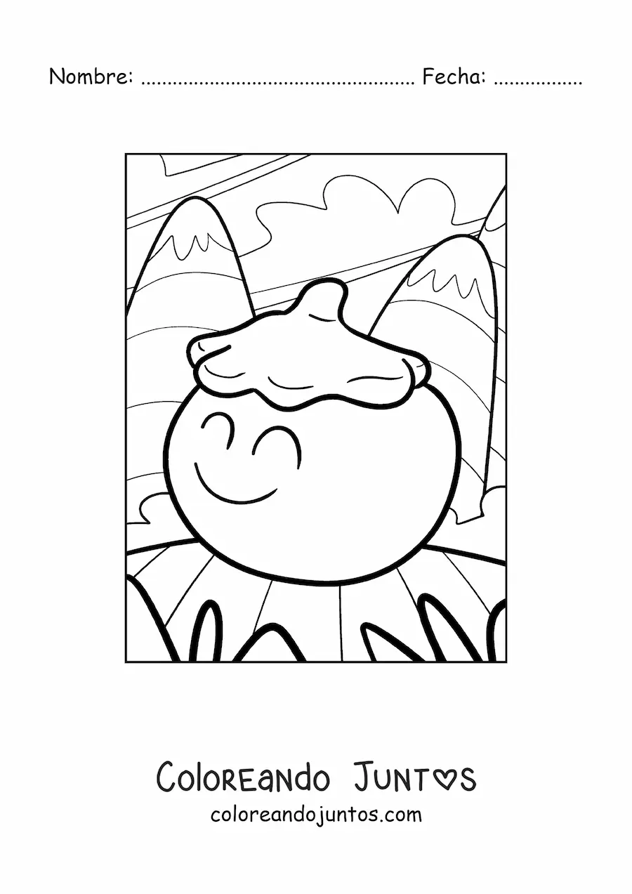 Imagen para colorear de un tomate animado