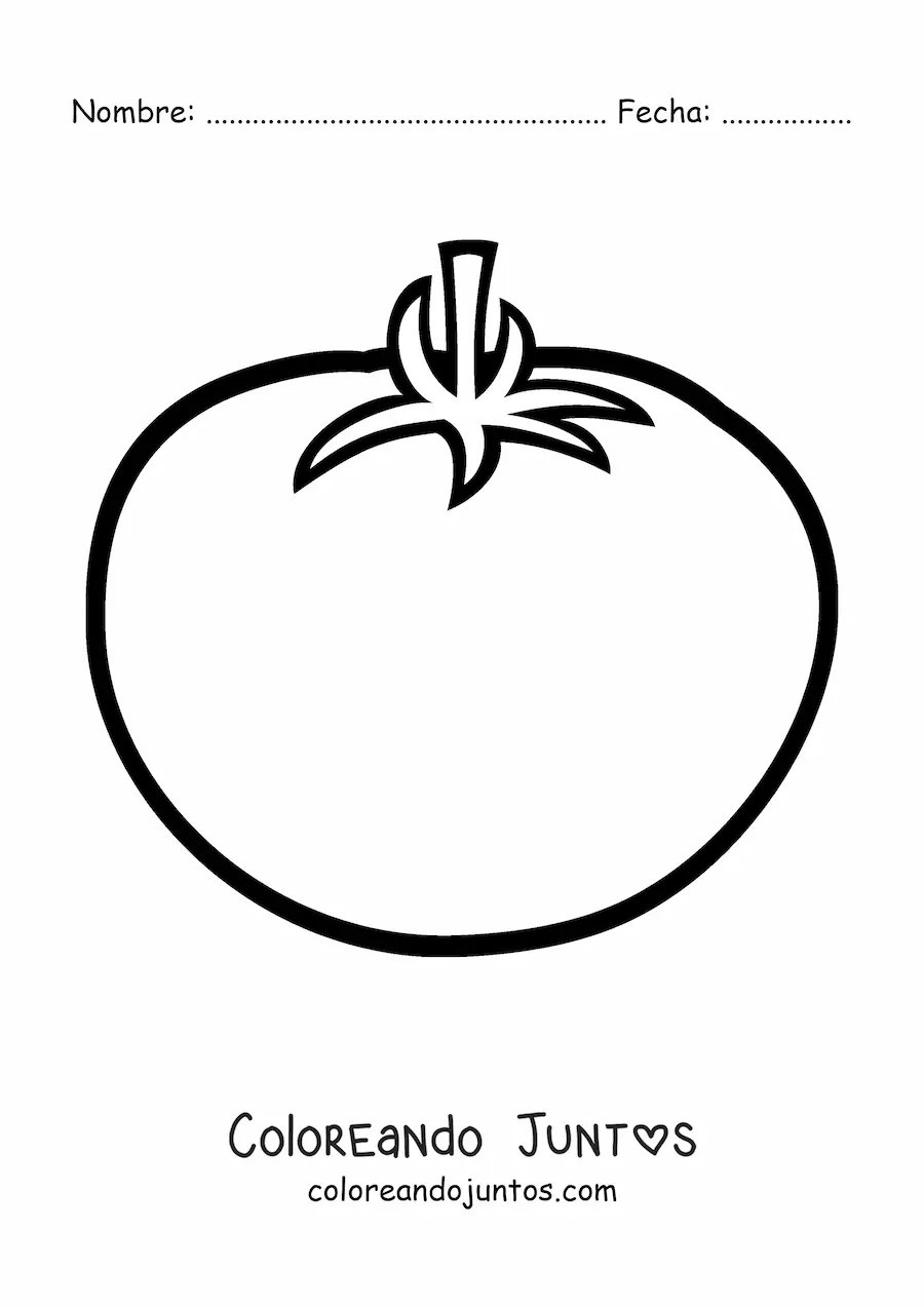 Imagen para colorear de un tomate entero