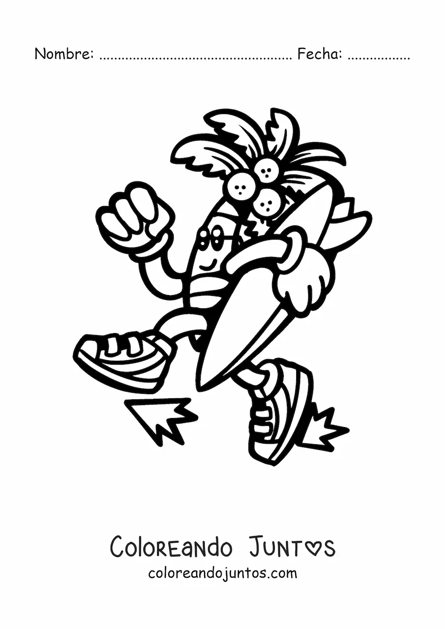 Imagen para colorear de una palmera animada