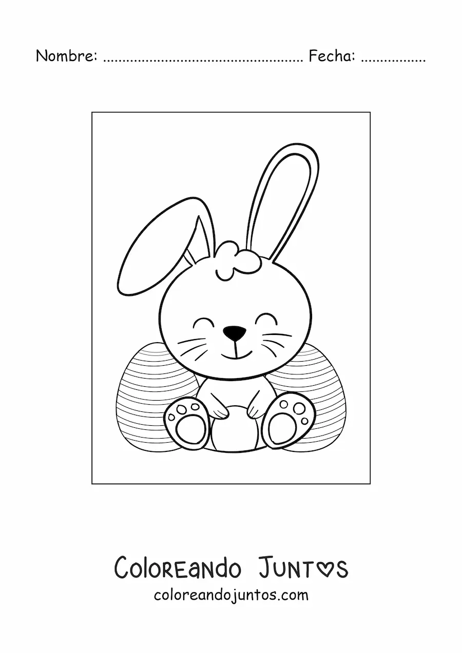 Imagen para colorear de un conejo de pascua grande