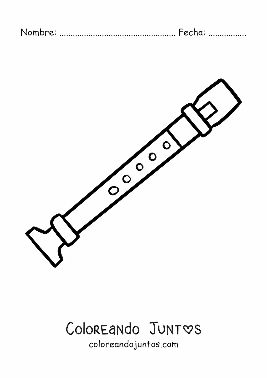 Imagen para colorear de una flauta dulce