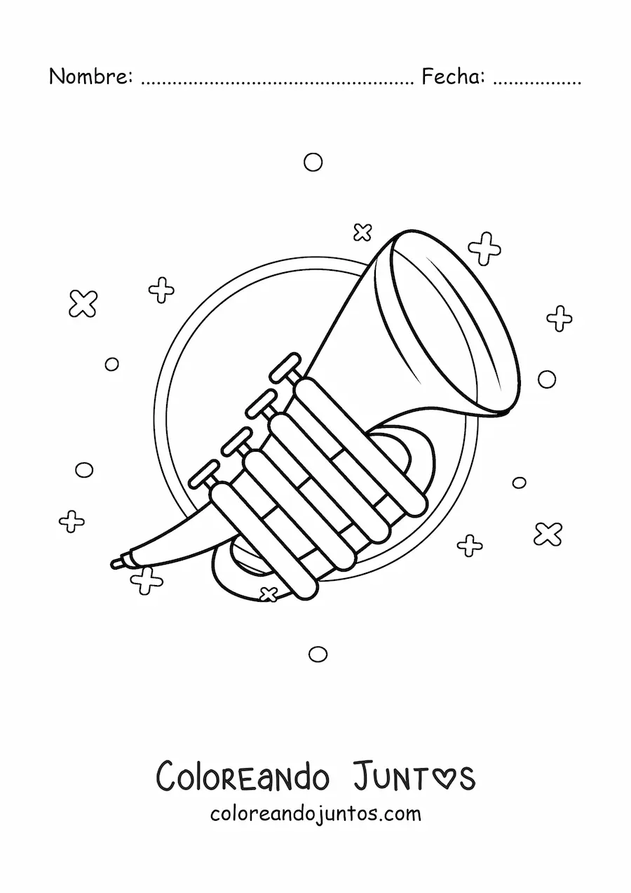 Imagen para colorear de una trompeta