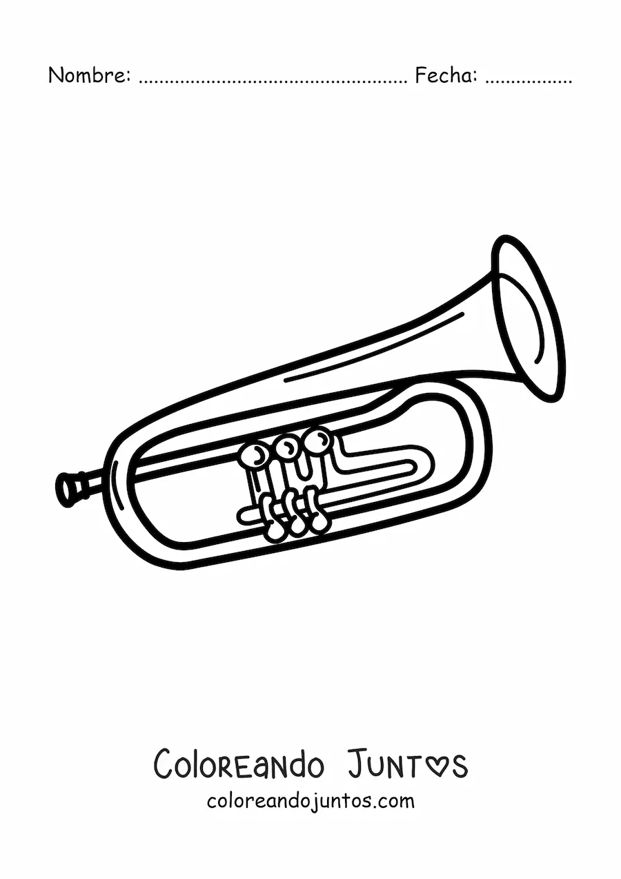 Imagen para colorear de una trompeta moderna