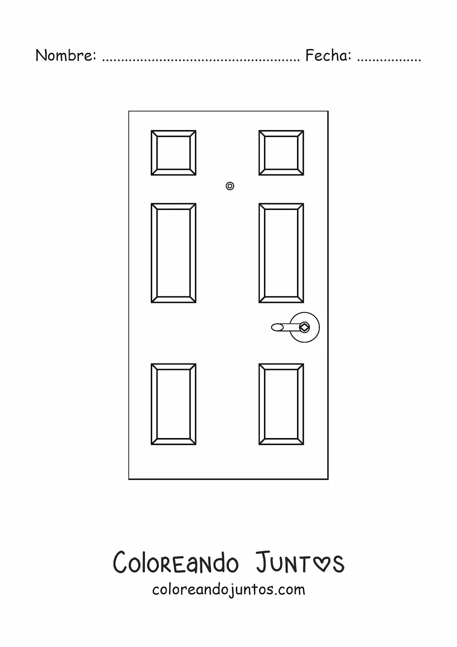 Imagen para colorear de una puerta cerrada