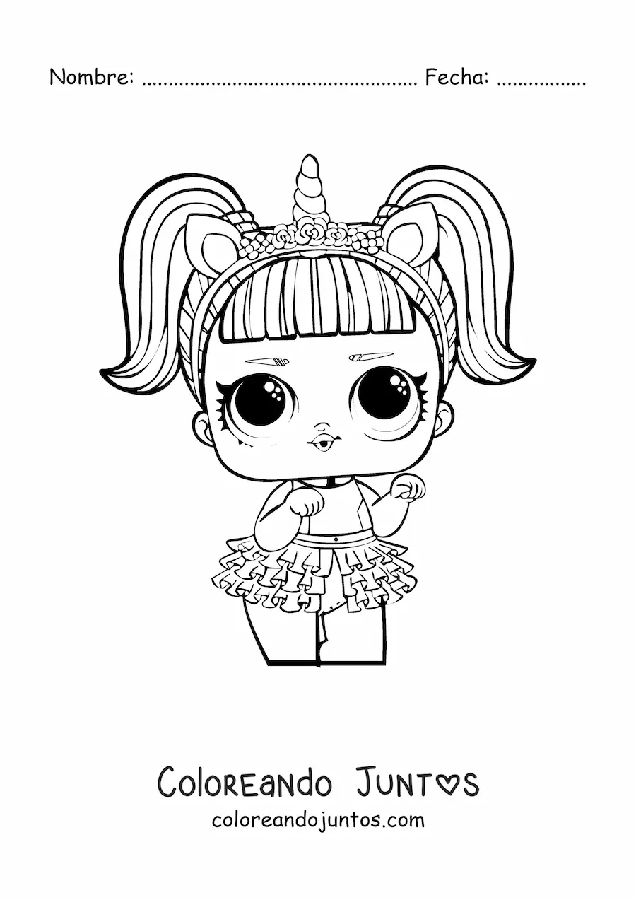 Imagen para colorear de L.O.L. Surprise Unicorn