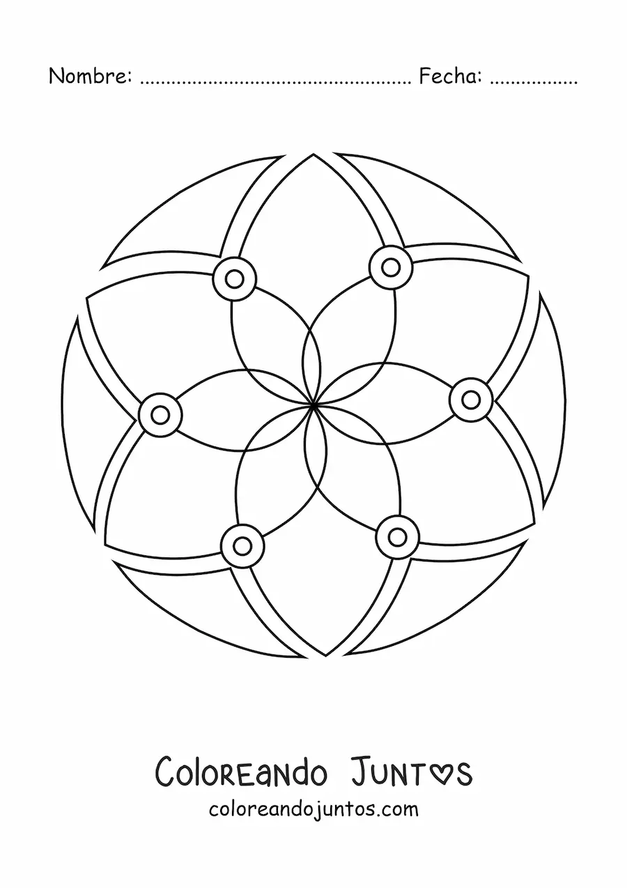 Imagen para colorear de un mandala fácil