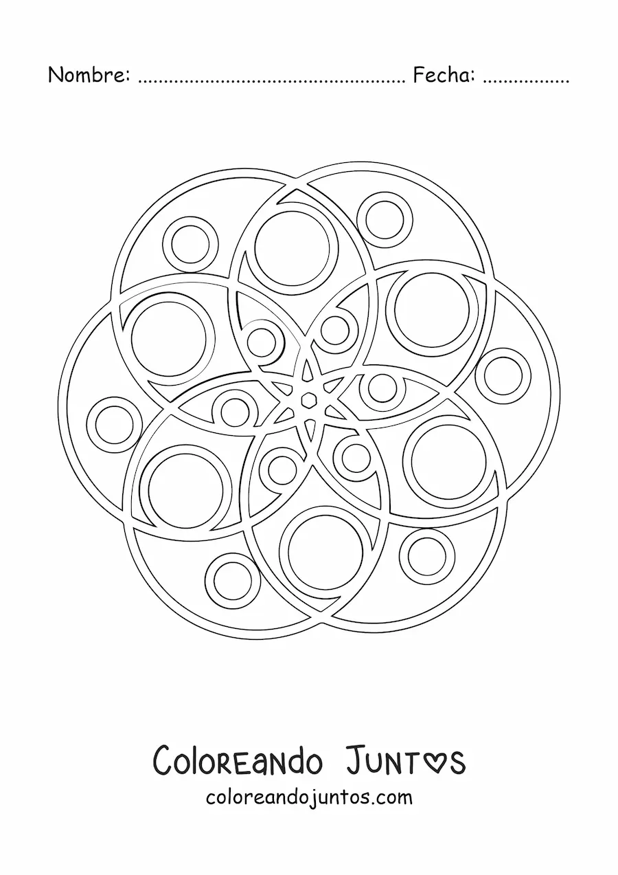 Imagen para colorear de un mandala con círculos