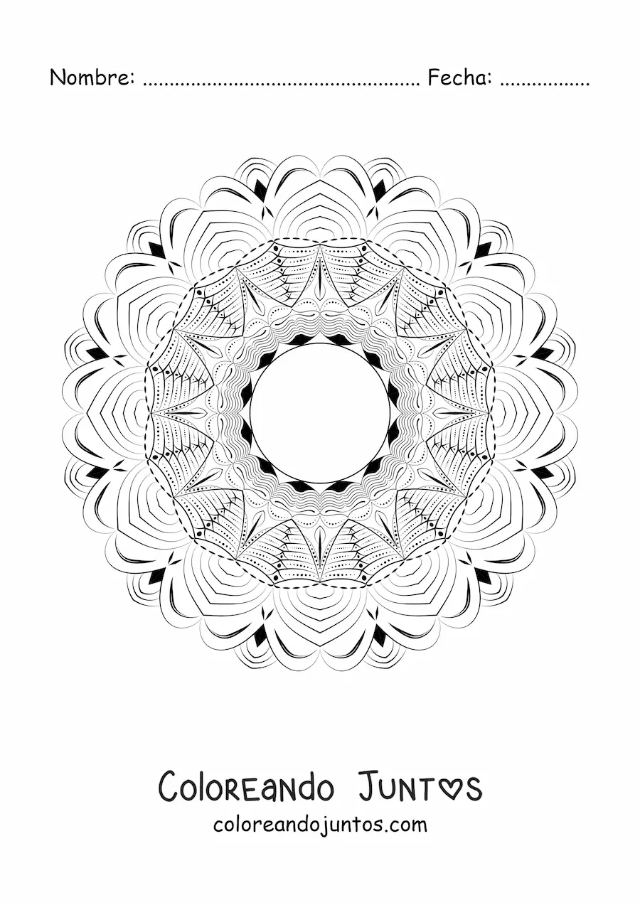 Imagen para colorear de un mandala abstracto