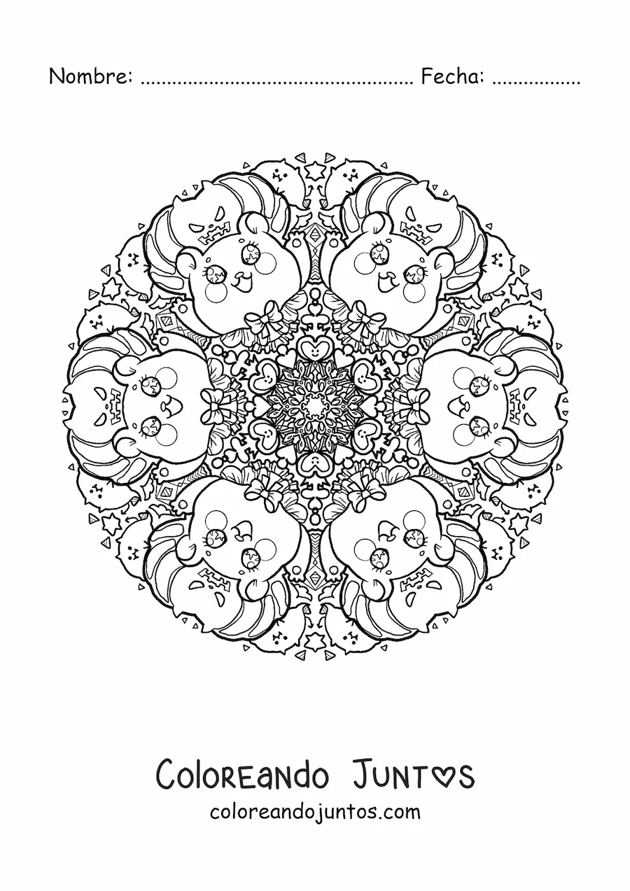 Imagen para colorear de mandala de Halloween para niños