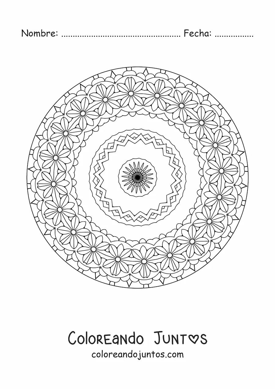 Imagen para colorear de mandala para adultos