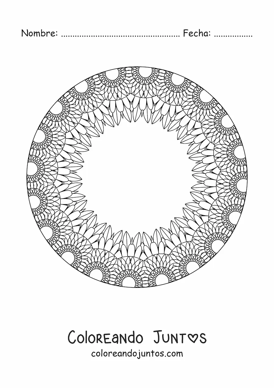 Imagen para colorear de mandala relajante para adultos