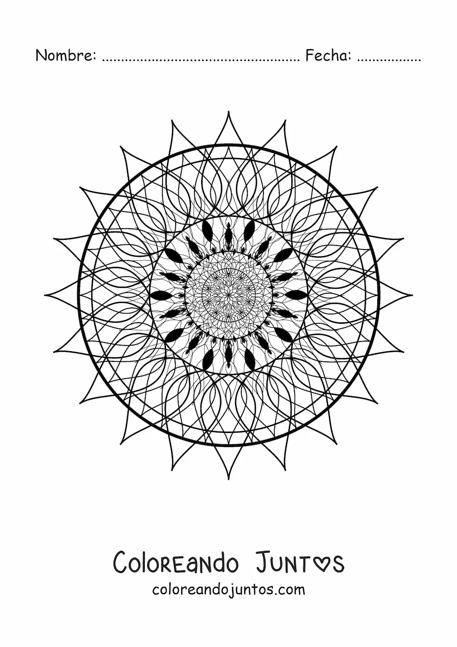 Imagen para colorear de mandala reiki