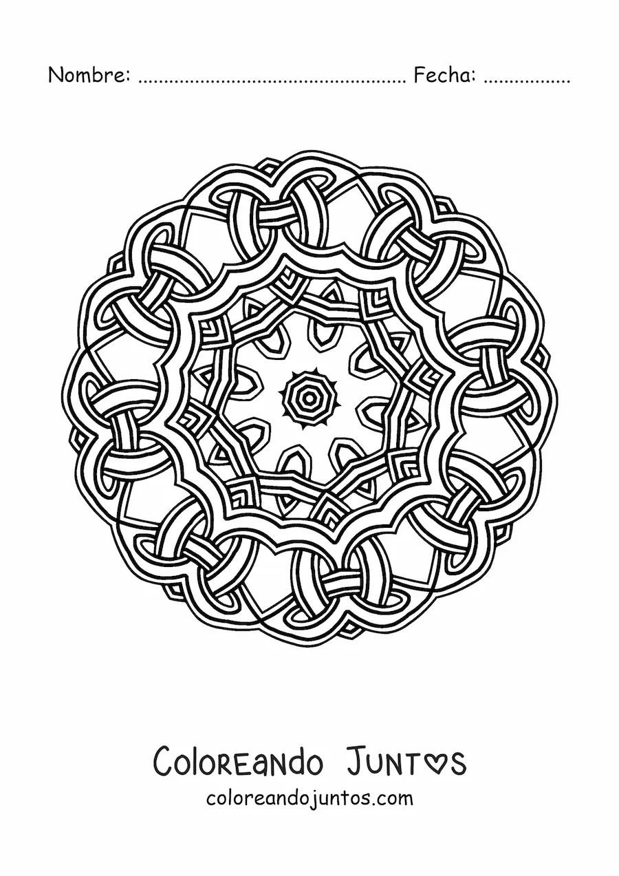 Imagen para colorear de mandala celta