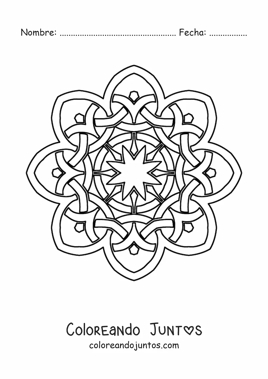 Imagen para colorear de mandala celta