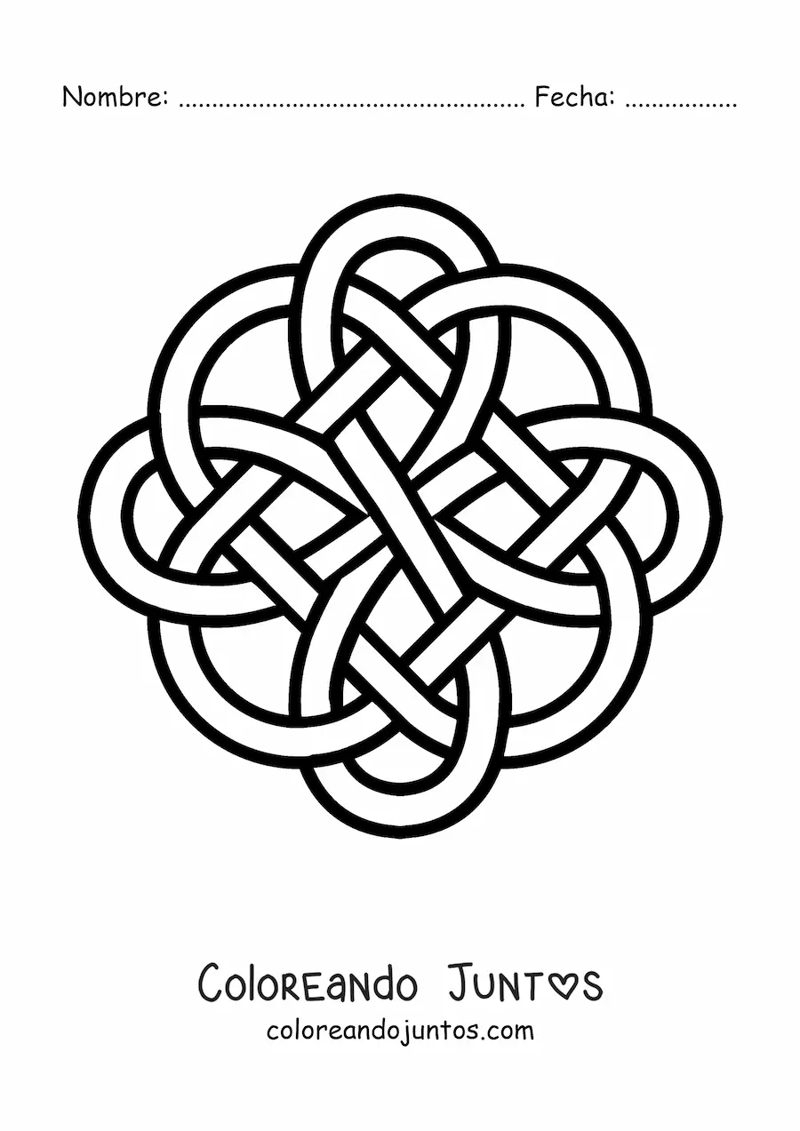 Imagen para colorear de mandala de nudo celta