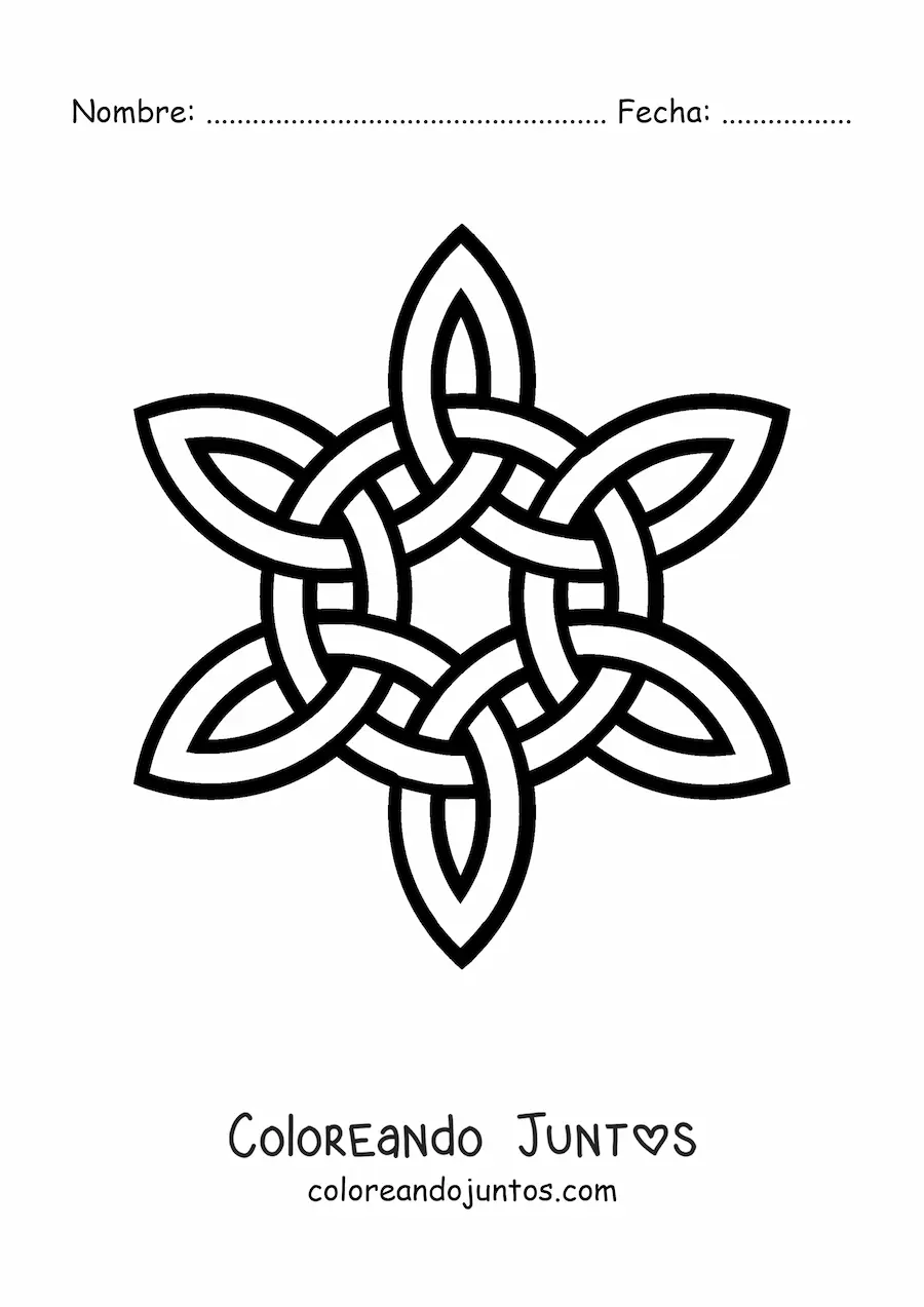Imagen para colorear de mandala de nudo celta