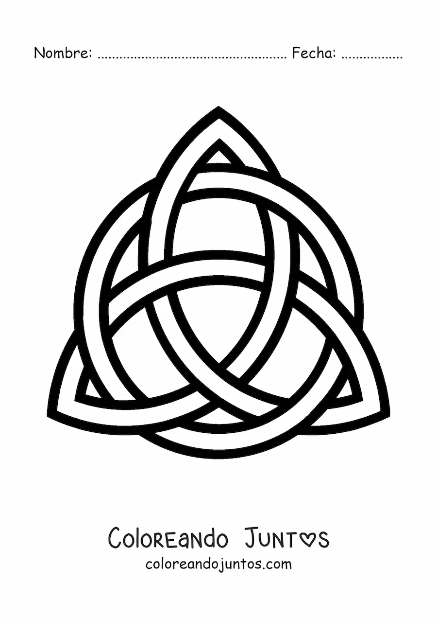 Imagen para colorear de mandala de nudo celta