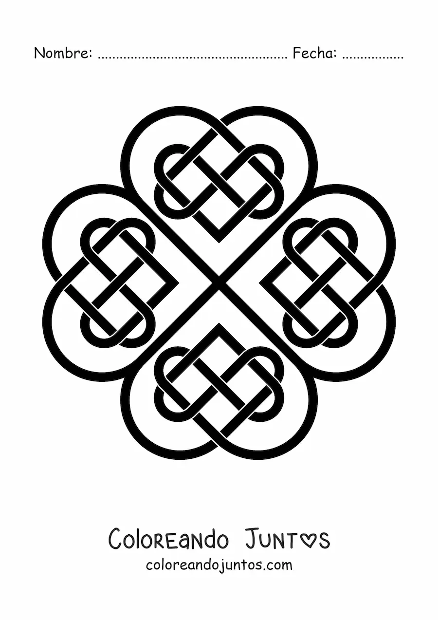 Imagen para colorear de mandala de nudo celta