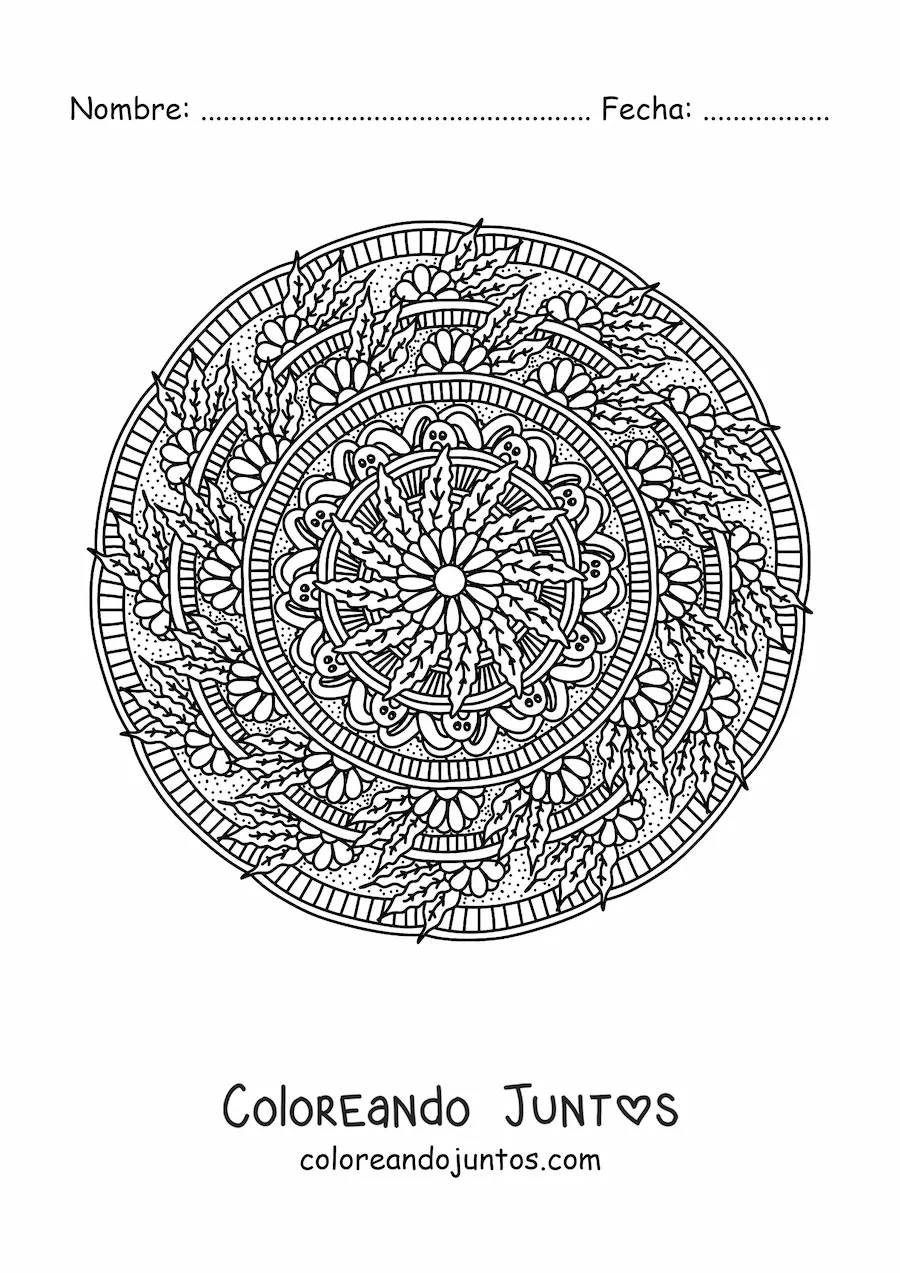Imagen para colorear de mandala de conejo de Pascua estilo Zentangle