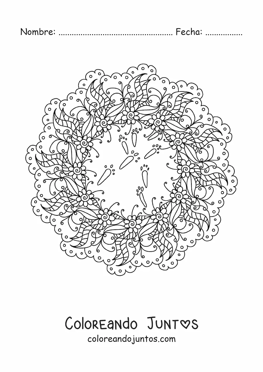 Imagen para colorear de mandala de Pascua