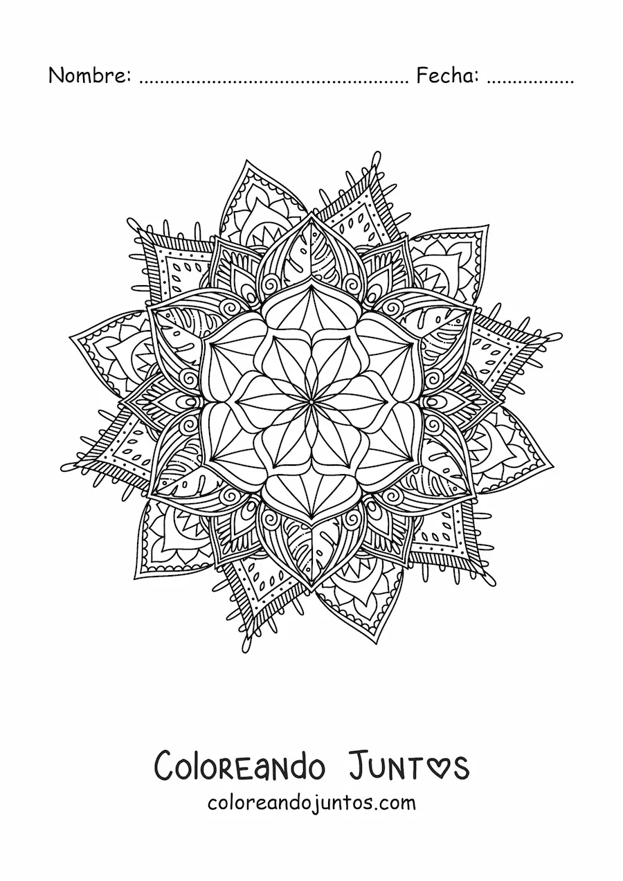 Imagen para colorear de mandala budista para adultos
