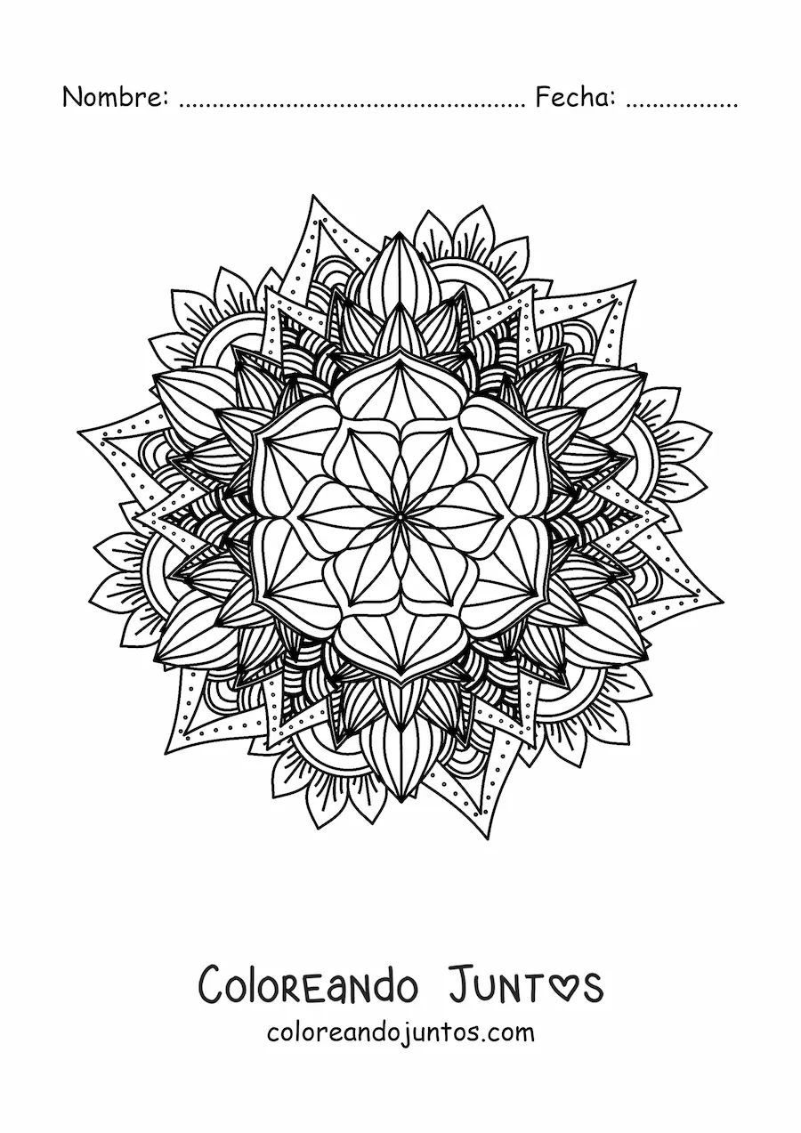 Imagen para colorear de mandala budista difícil