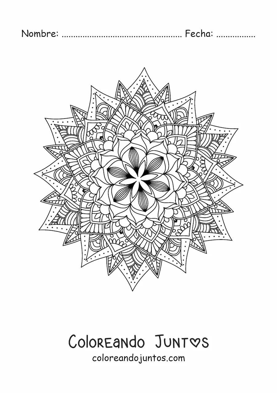 Imagen para colorear de mandala budista difícil