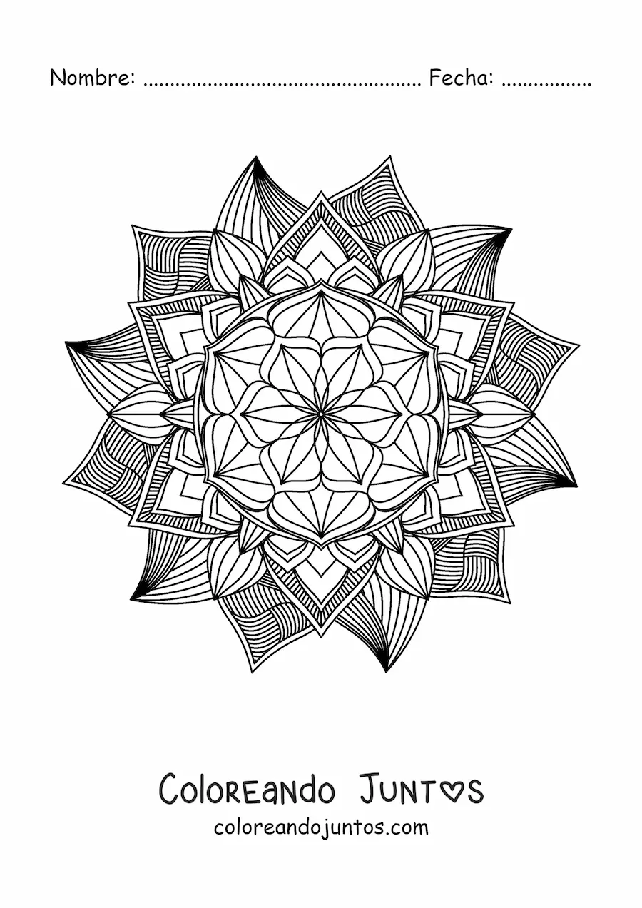 Imagen para colorear de mandala budista para meditar