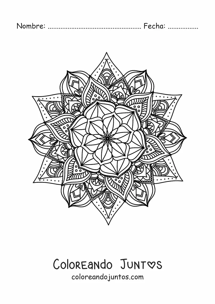 Imagen para colorear de mandala budista para meditar