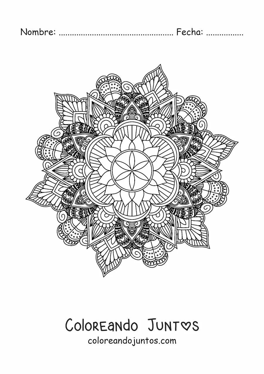 Imagen para colorear de mandala budista