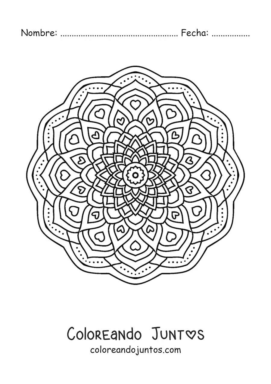 Imagen para colorear de mandala hindú