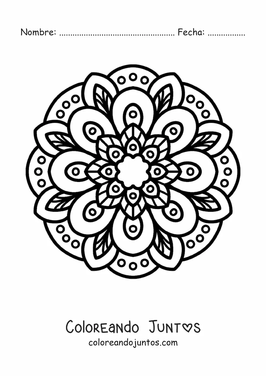 Imagen para colorear de mandala antiestrés